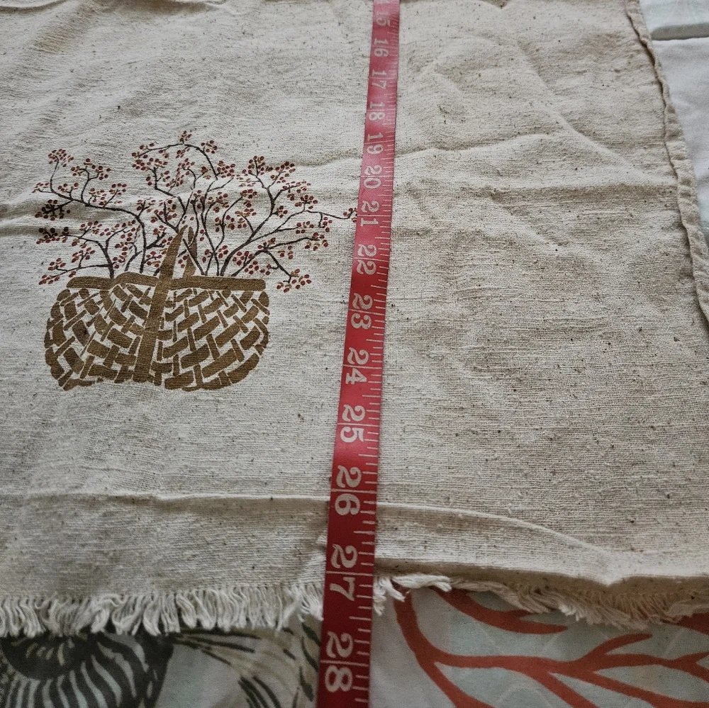 Vintage rough linen basket end table